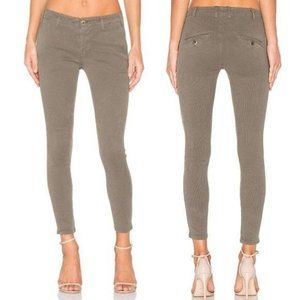 The GREAT. Skinny Slack Stretch Corduroy Pants Sz 26 Surplus Olive Green Revolve